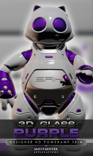 poweramp skin purple 3d