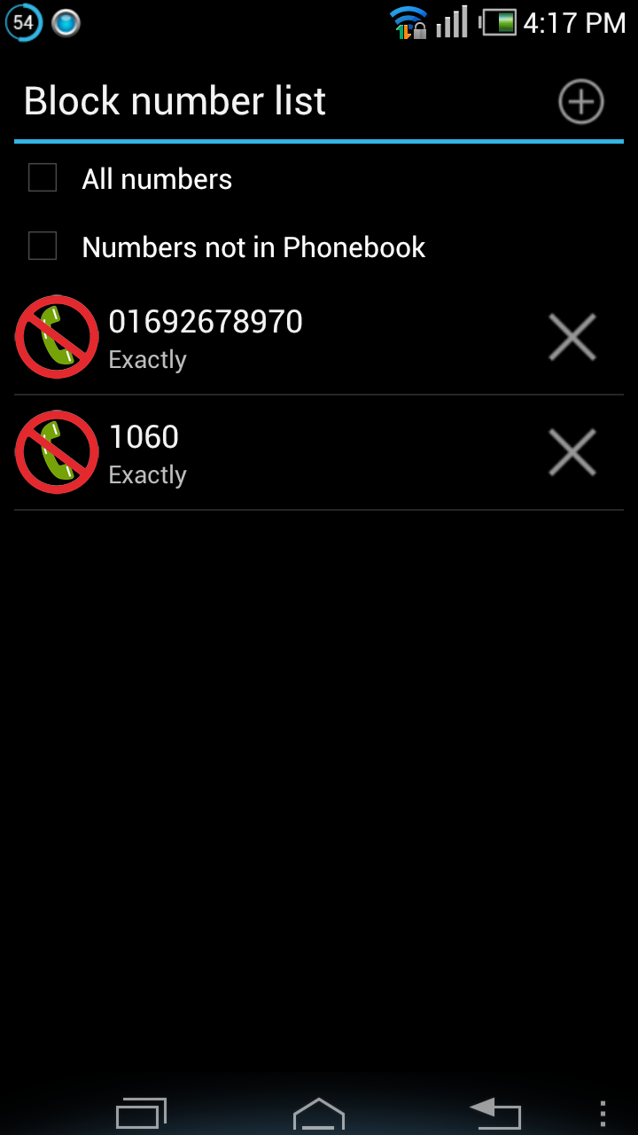 Block Outgoing Calls Screen 3