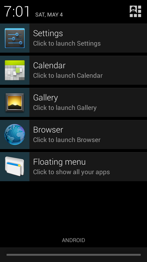 Floating Menu Screen 2