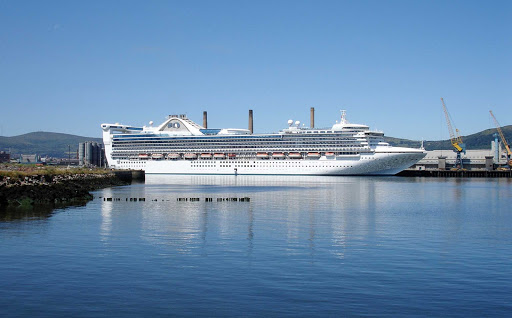 Golden Princess docked at Belfast Harbor, Northern Ireland.