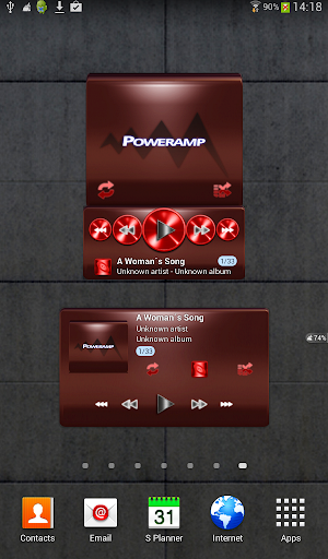 Poweramp skin widget RED METAL