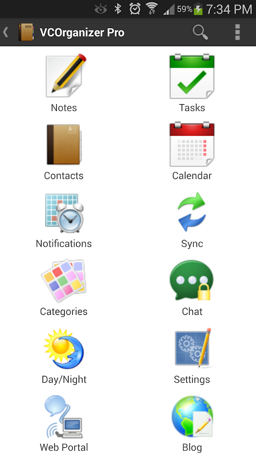 Android application VCOrganizer Pro screenshort