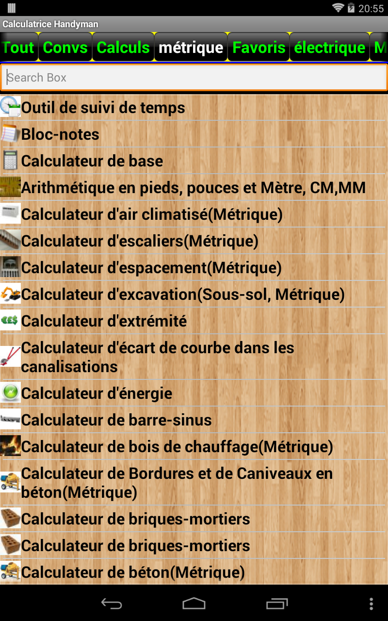 Android application Handyman Calculator screenshort