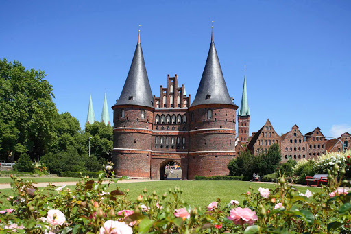 Germany-Holsten-gate - Landscape surrounding Holsten Gate in Lübeck, northeast of Germany, one of the most famous German buildings in the world.