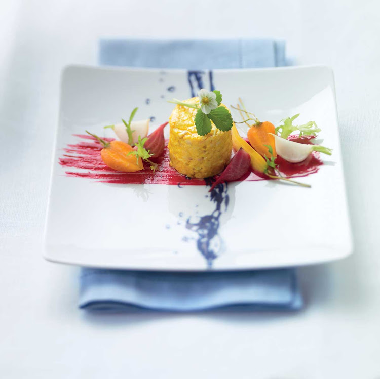 The pickled beet salad in Blu restaurant aboard Celebrity Cruises.