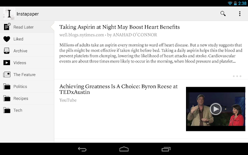 Instapaper - screenshot thumbnail