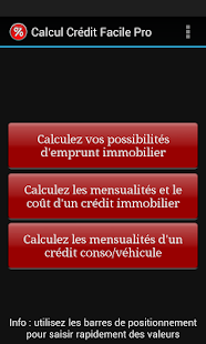 Capture d'ecran de l'application Android Easy Mortgage Calculator Pro