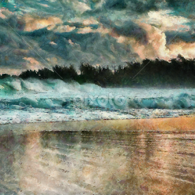 evening waters by Scott Bennett - Painting All Painting