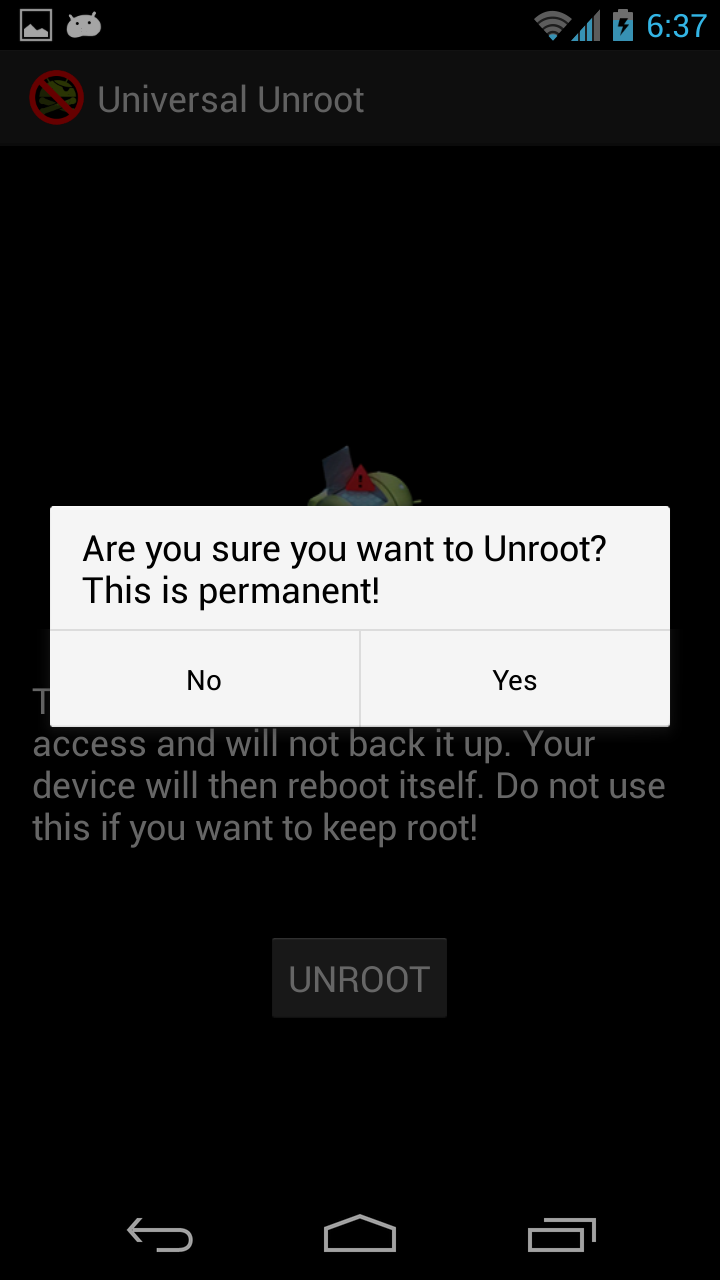 Universal Unroot Screen 2