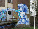 Girl with Owl Mural