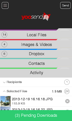 yooSEND file transfer share