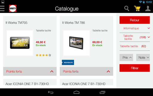 Darty pour tablette