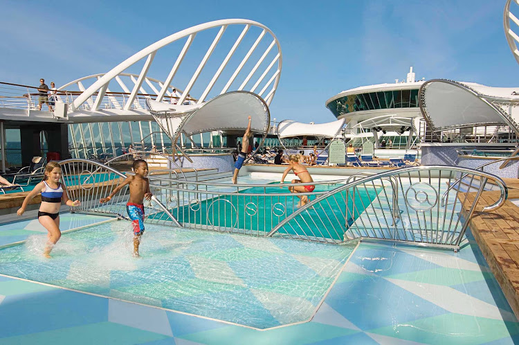 Aboard Enchantment of the Seas, kids have their own pool to splash and swim in.