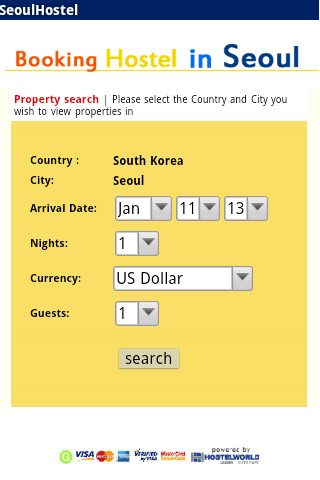 Seoul Korea hostel booking