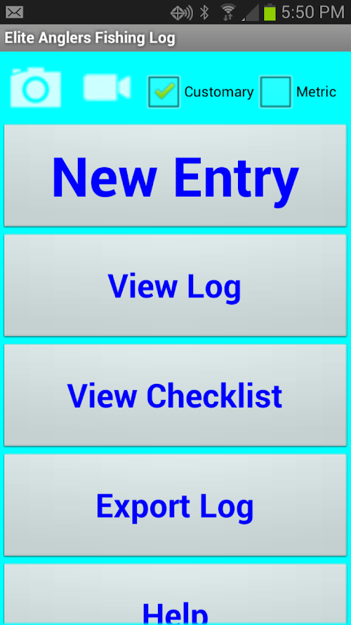 Android application Elite Anglers Fishing Log screenshort