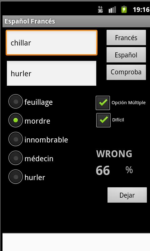 French Spanish Dictionary Screen 3