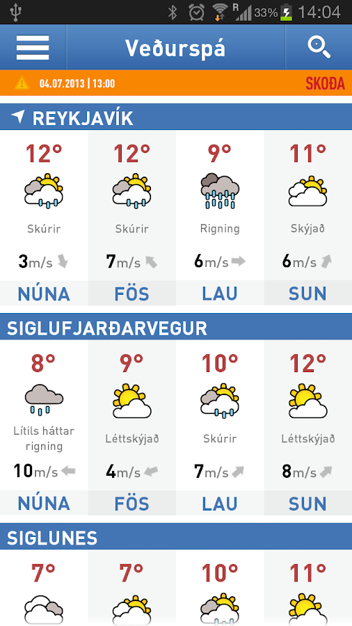   Veður se skermkiekie 