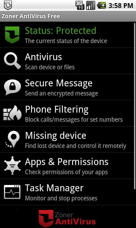 Zoner Antivirus Free - Best antivirus for android users