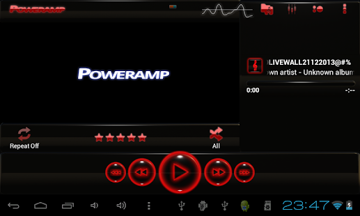 download poweramp skin glow red free