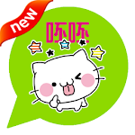 ONLINE免費貼圖☆日本可愛貼圖　白色小貓絨絨　中文版 Apk