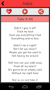 Adele Lyrics Screenshots 6