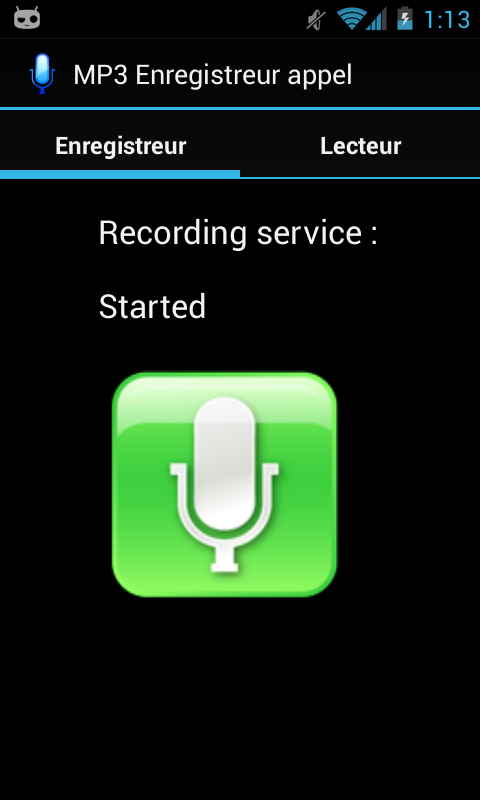 Android application CALL RECORDER MP3 screenshort