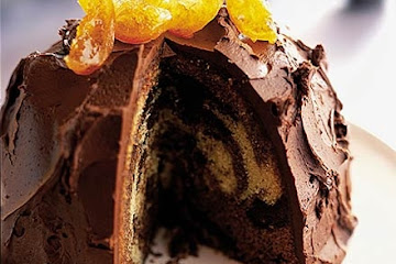 Rippled chocolate bombe