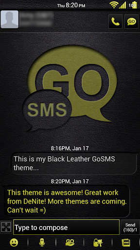 Leather Yellow GoSMS Theme