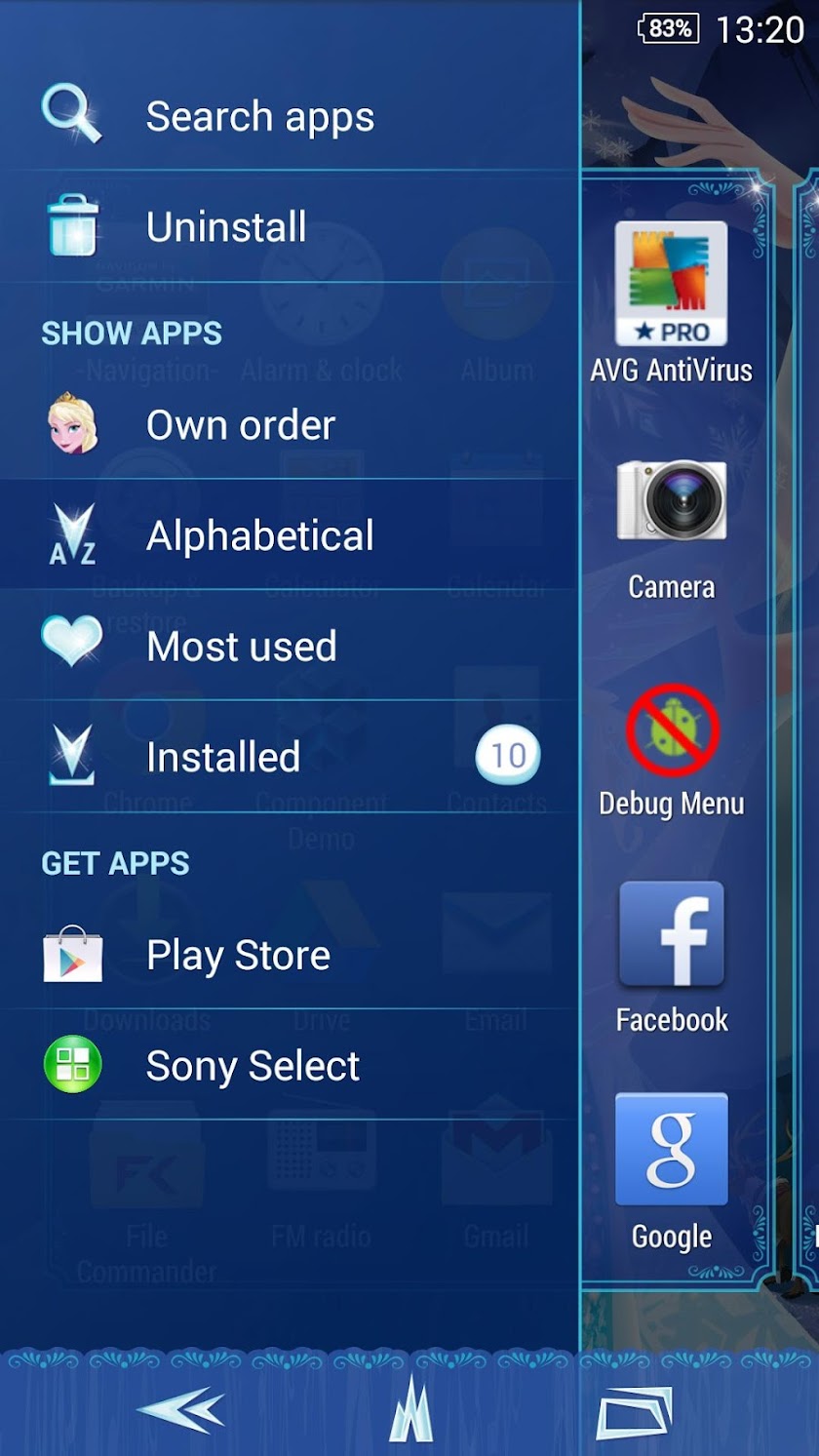XPERIA™ DisneyFrozenElsa Theme Screen 2