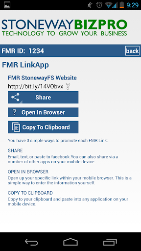 StonewayBizPro FMR LinkApp