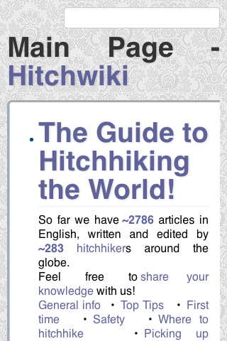 Hitchwiki - hitchhiking wiki