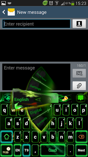 Green Flame GO Keyboard theme