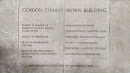 Gordon Stanley Brown Building Dedication Inscription