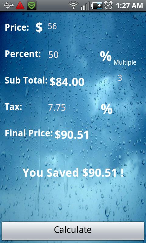 The Discount Calculator Screen 2