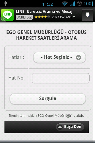 OTOBÜS HAREKET SAATLERİ