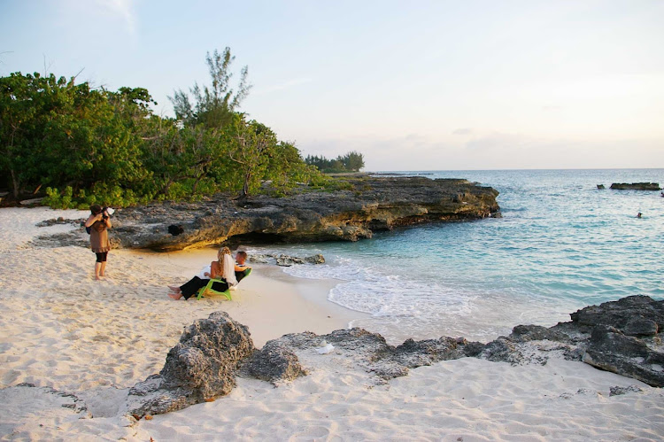 Wedding photos on Smith Cove Beach on Grand Cayman.