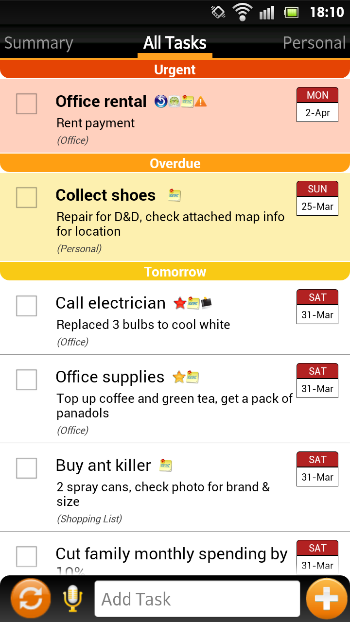 Tasks N ToDos Pro - To Do List Screen 1
