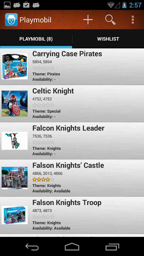 Android application Playmobil Collectors screenshort