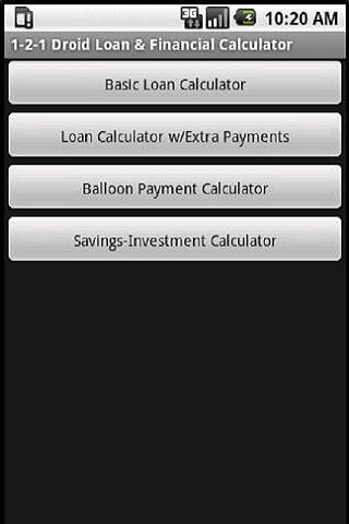 Android application Loan &amp; Mortgage Calc screenshort