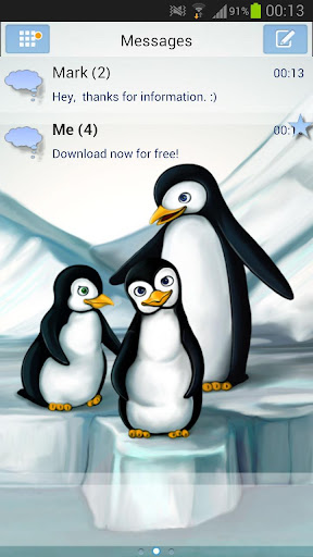 GO SMS Pro Theme 短信臨主題企鵝