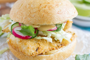 Panko Crusted Fishwiches with Wasabi Tartar Sauce