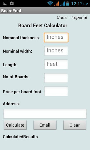 Board Feet Calculator