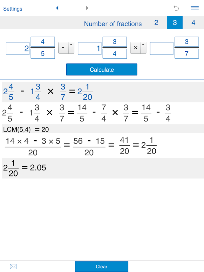 Fraction calculator XL Android Apps on Google Play