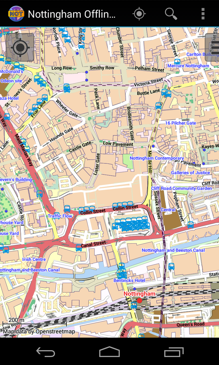 Nottingham Offline City Map Screen 2
