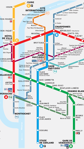 리옹 지하철 노선도