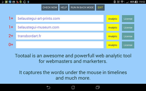 Web analytics from Tootaal