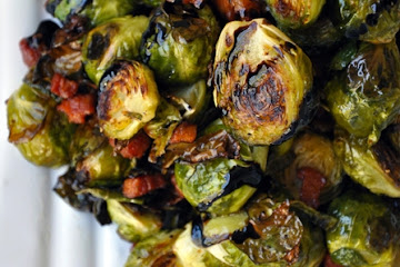 Roasted Brussels Sprouts with Pancetta and Balsamic Syrup