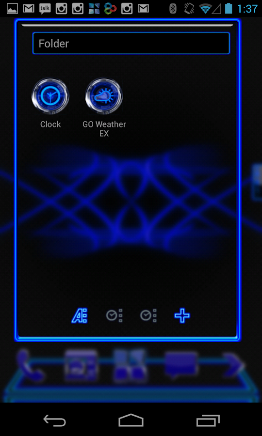 Next Launcher Theme Blue Trial - screenshot