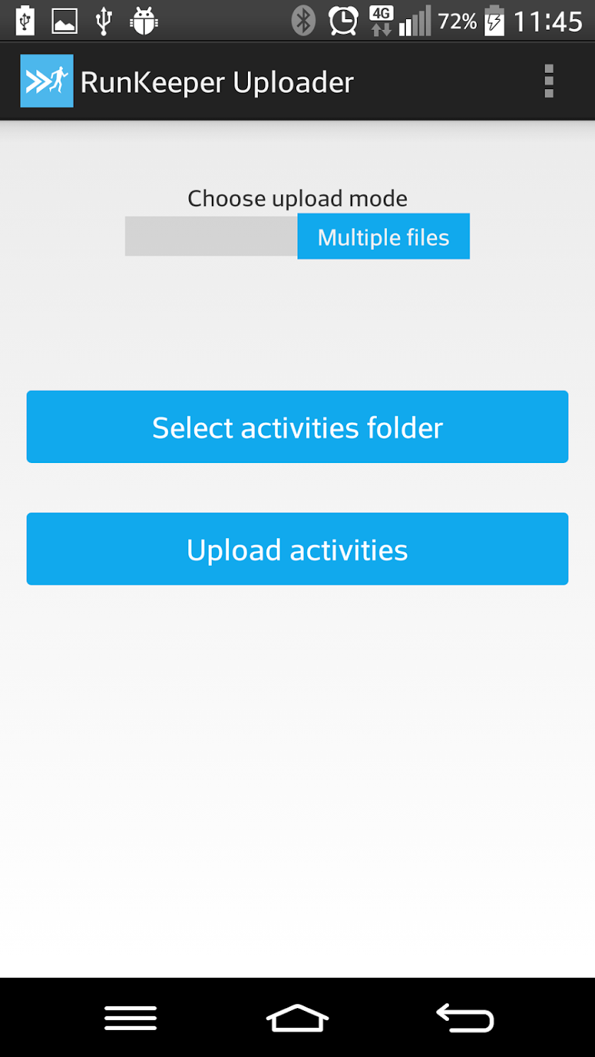 RunKeeper Uploader Screen 2