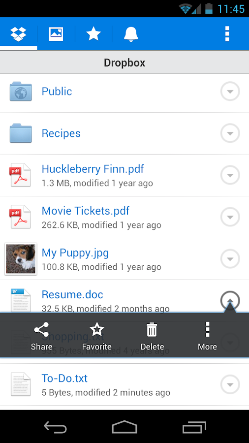 Dropbox - screenshot